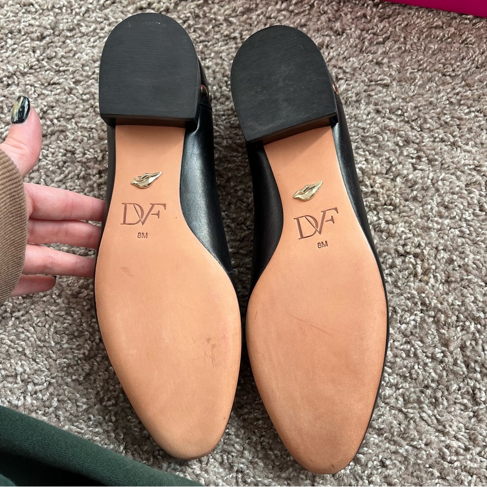 EUC Diane Von Furstenberg Candence Flat size 8 in Black - Picture 5 of 9